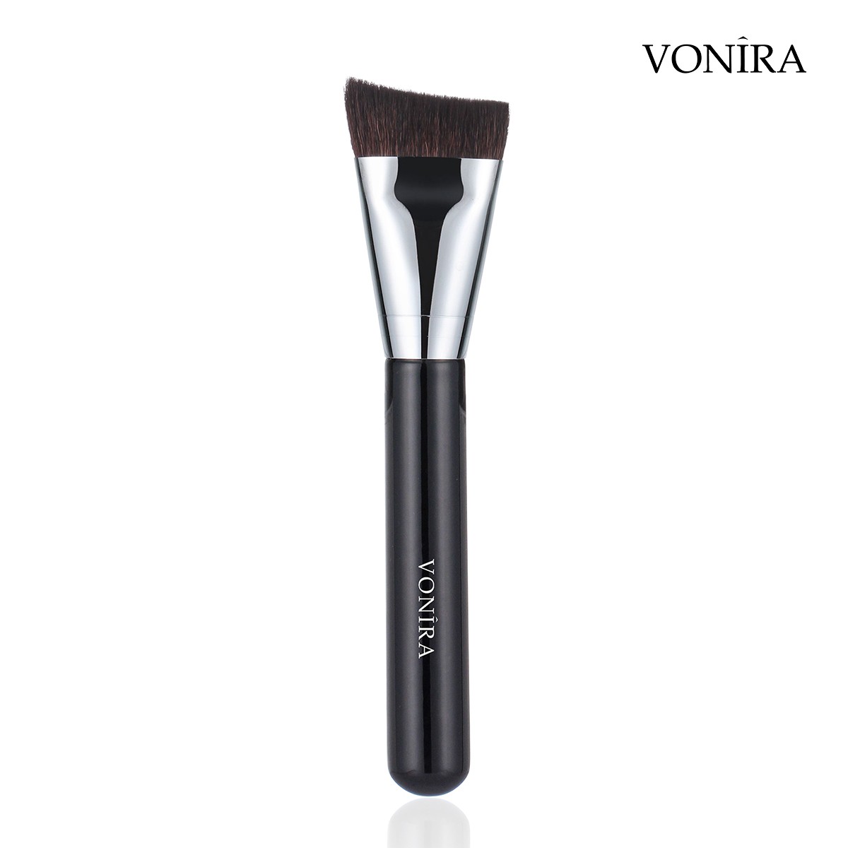 Vonira Beauty Custom Wholesale Makeup Studio Master Pro Contour Brush With Natural Goat Hair Copper Ferrule
