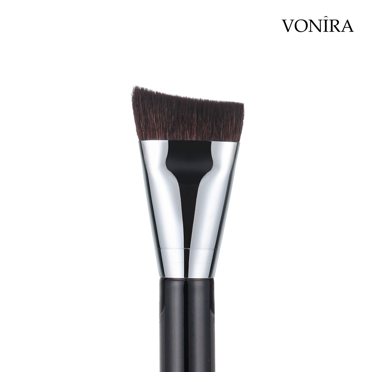Vonira Beauty Custom Wholesale Makeup Studio Master Pro Contour Brush With Natural Goat Hair Copper Ferrule