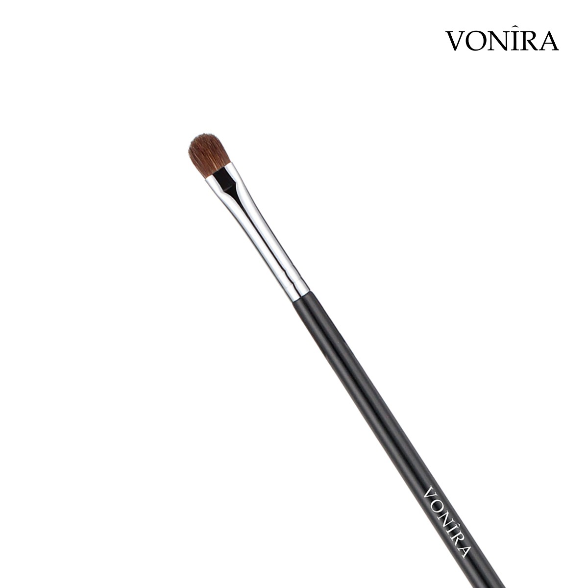 Vonira Beauty Detail Eye Shader Makeup Brush With Silver Copper Ferrule Black Handle Custom Private Label Service - Image 3