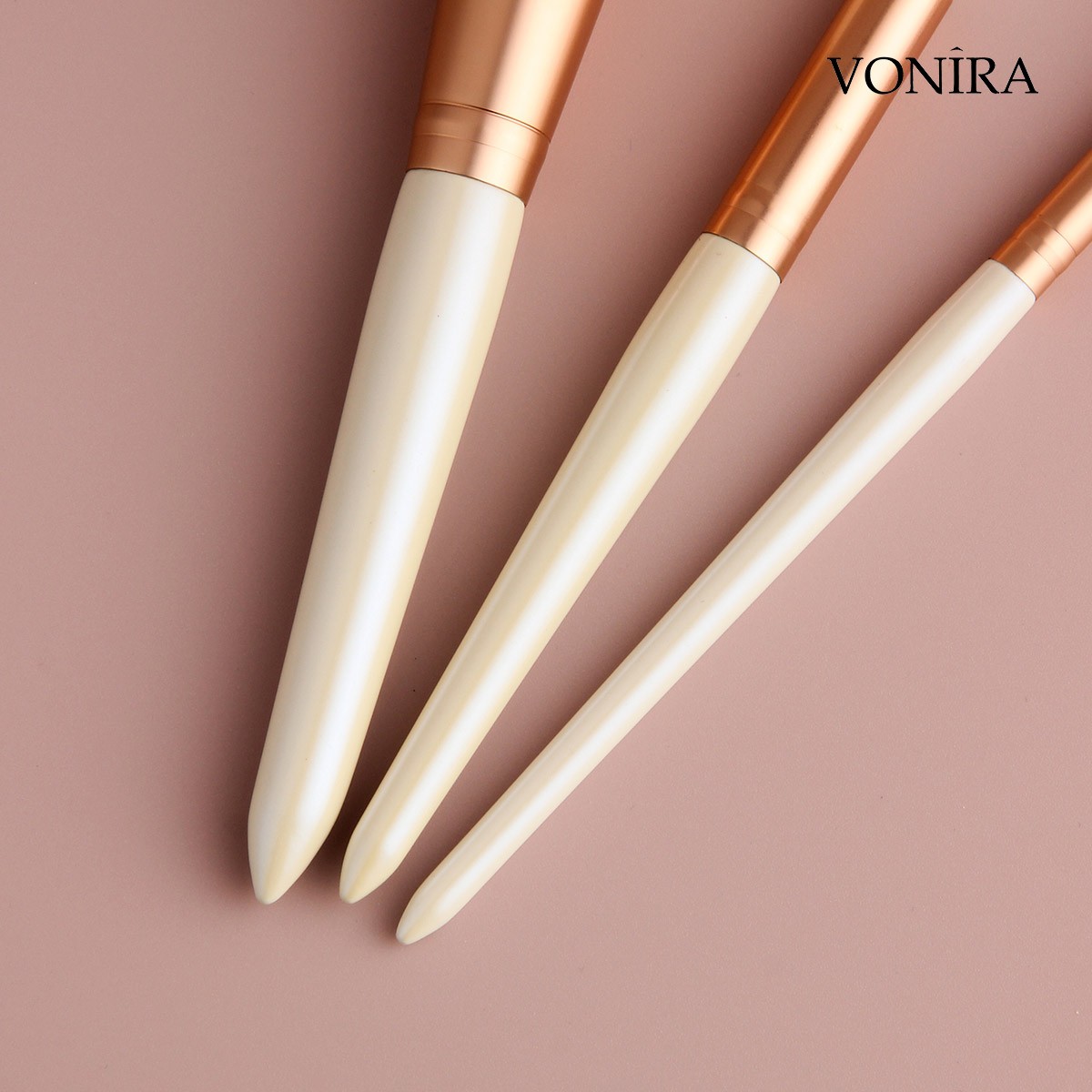 Vonira Beauty Face Powder Blush Foundation Highlighting Pink Cosmetic Brush Set with Custom Pink Storage Bag Available