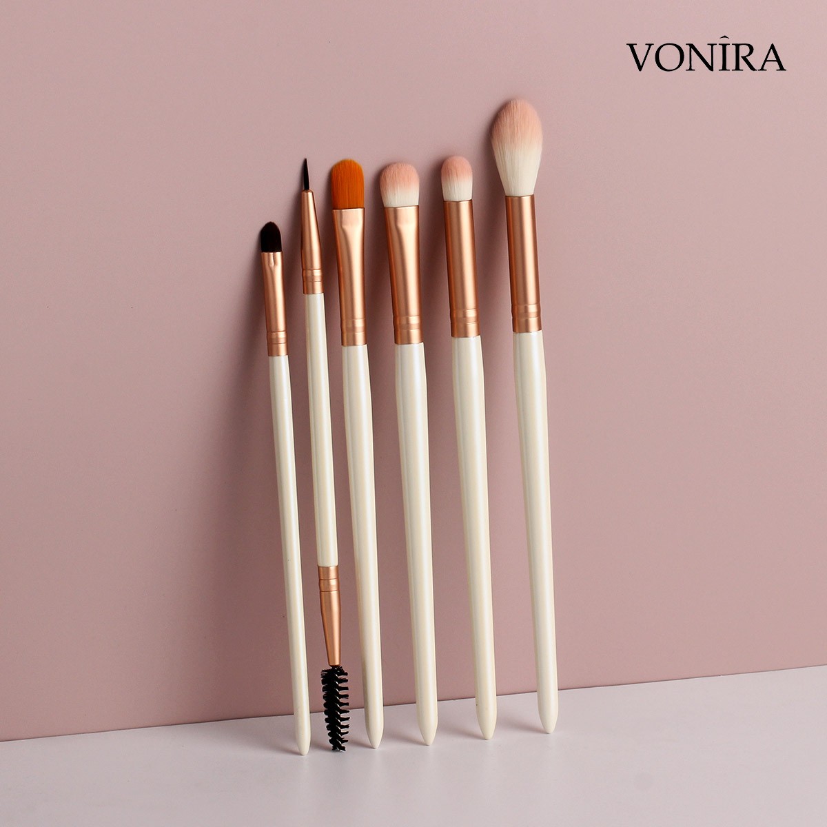 Vonira Beauty Face Powder Blush Foundation Highlighting Pink Cosmetic Brush Set with Custom Pink Storage Bag Available