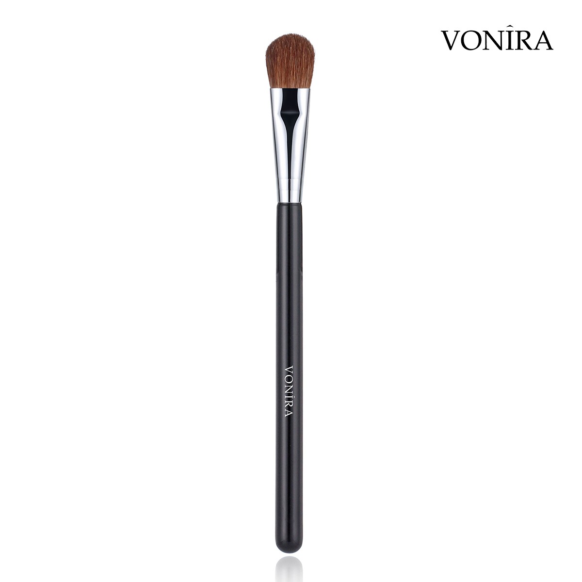 Vonira Beauty Factory Large Eyeshadow Makeup Brush With Silver Copper Ferrule Black Handle Custom Private Label Service