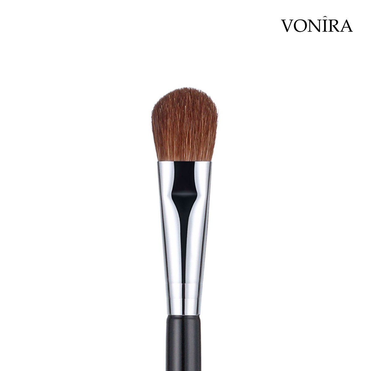Vonira Beauty Factory Large Eyeshadow Makeup Brush With Silver Copper Ferrule Black Handle Custom Private Label Service
