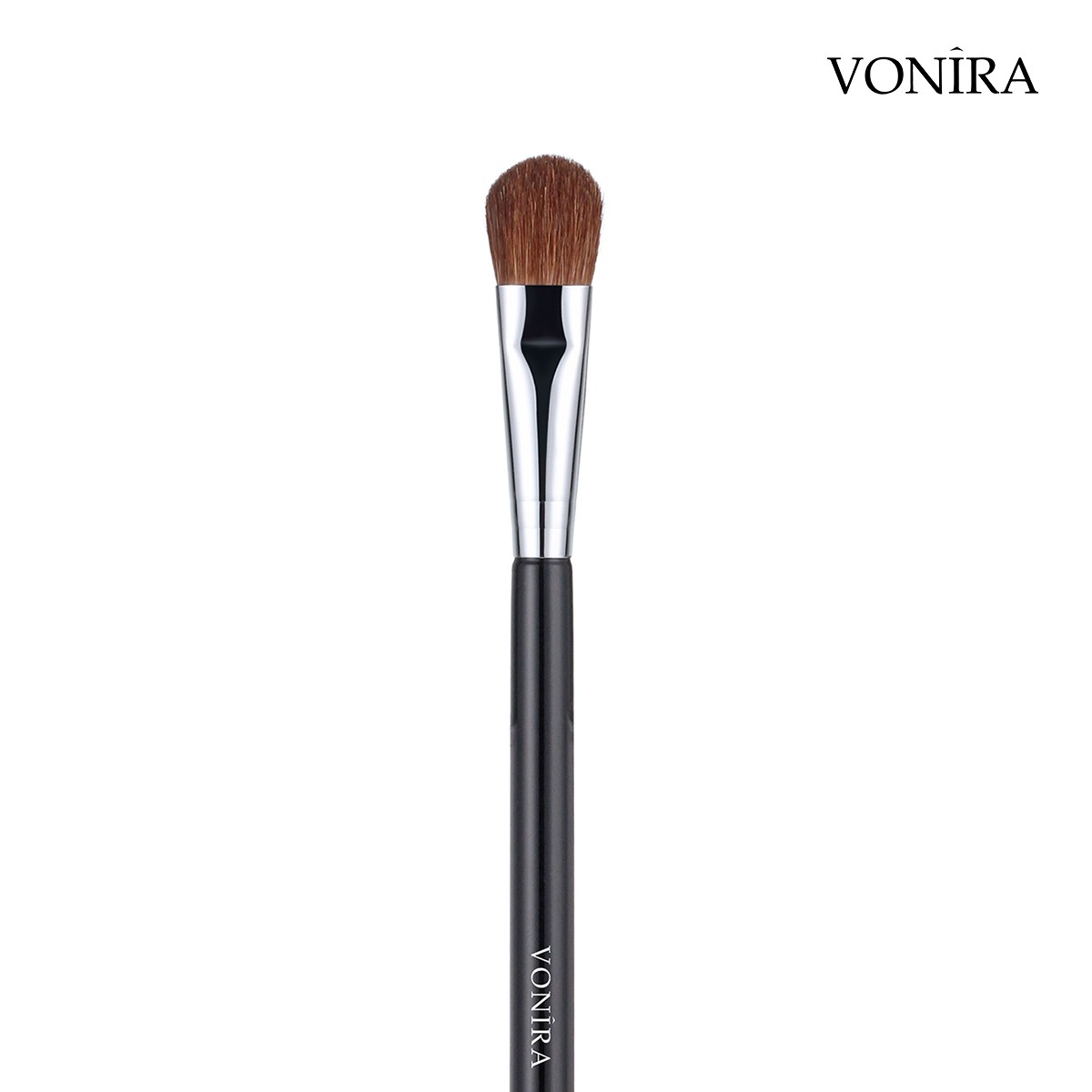 Vonira Beauty Factory Large Eyeshadow Makeup Brush With Silver Copper Ferrule Black Handle Custom Private Label Service