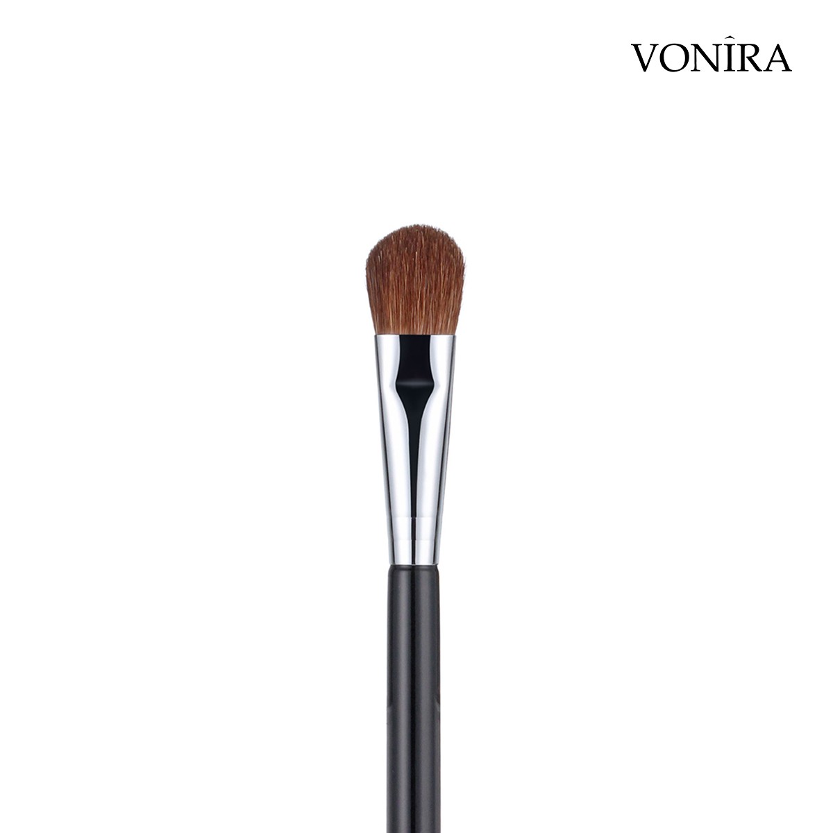 Vonira Beauty Factory Large Eyeshadow Makeup Brush With Silver Copper Ferrule Black Handle Custom Private Label Service