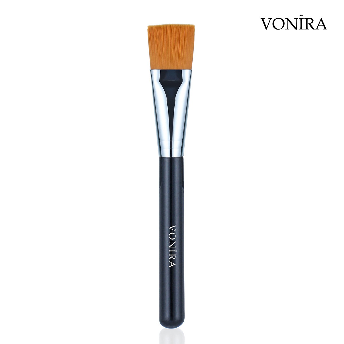 Vonira Beauty Factory Wholesale Flat Square Face Mask Brush With Silver Copper Black Handle Custom Private Label Service
