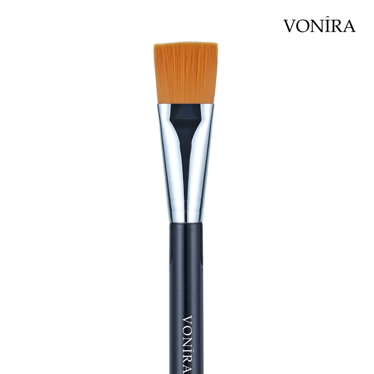 Vonira Beauty Factory Wholesale Flat Square Face Mask Brush With Silver Copper Black Handle Custom Private Label Service