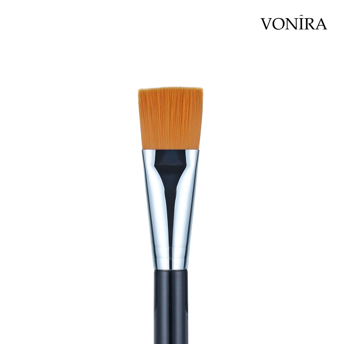 Vonira Beauty Factory Wholesale Flat Square Face Mask Brush With Silver Copper Black Handle Custom Private Label Service