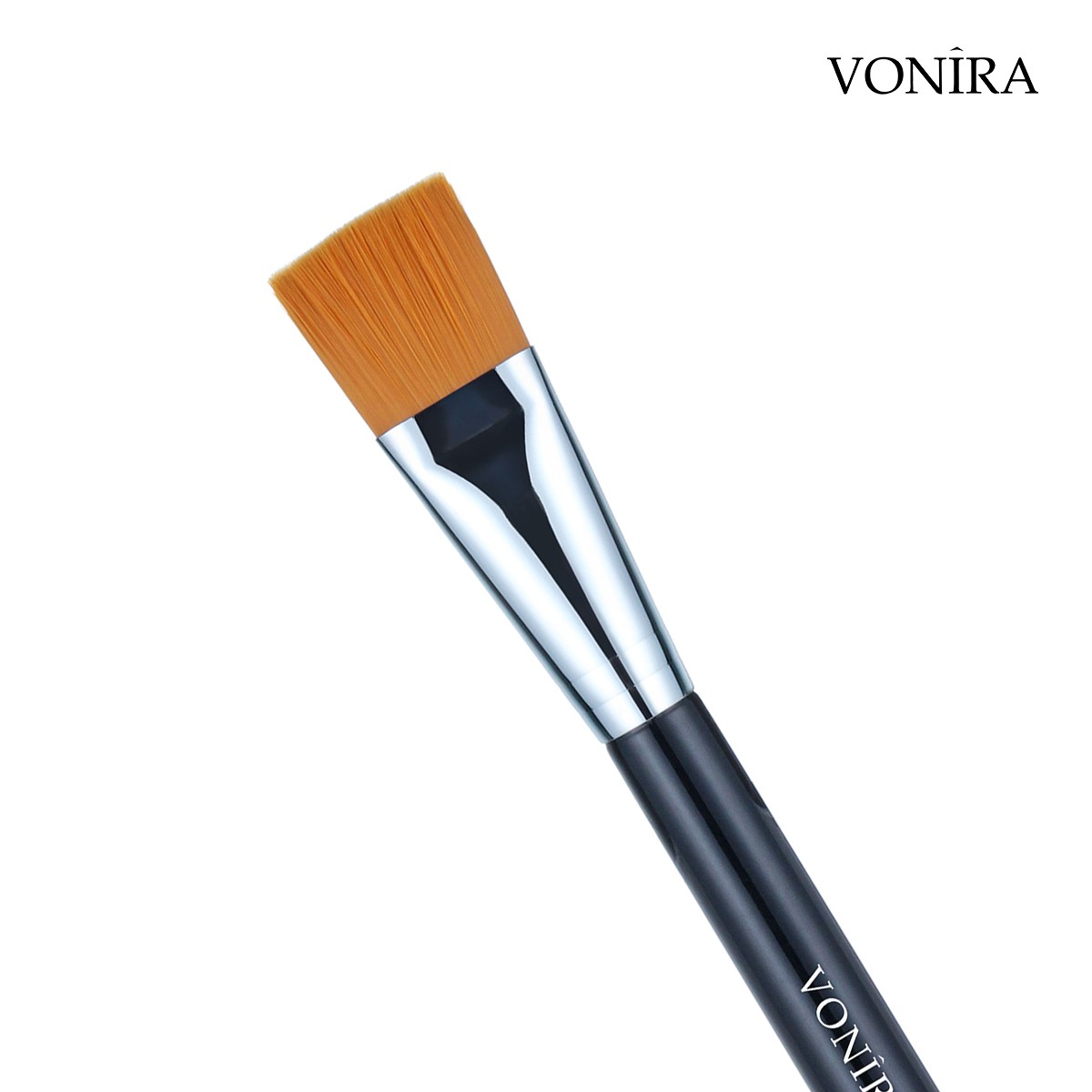 Vonira Beauty Factory Wholesale Flat Square Face Mask Brush With Silver Copper Black Handle Custom Private Label Service