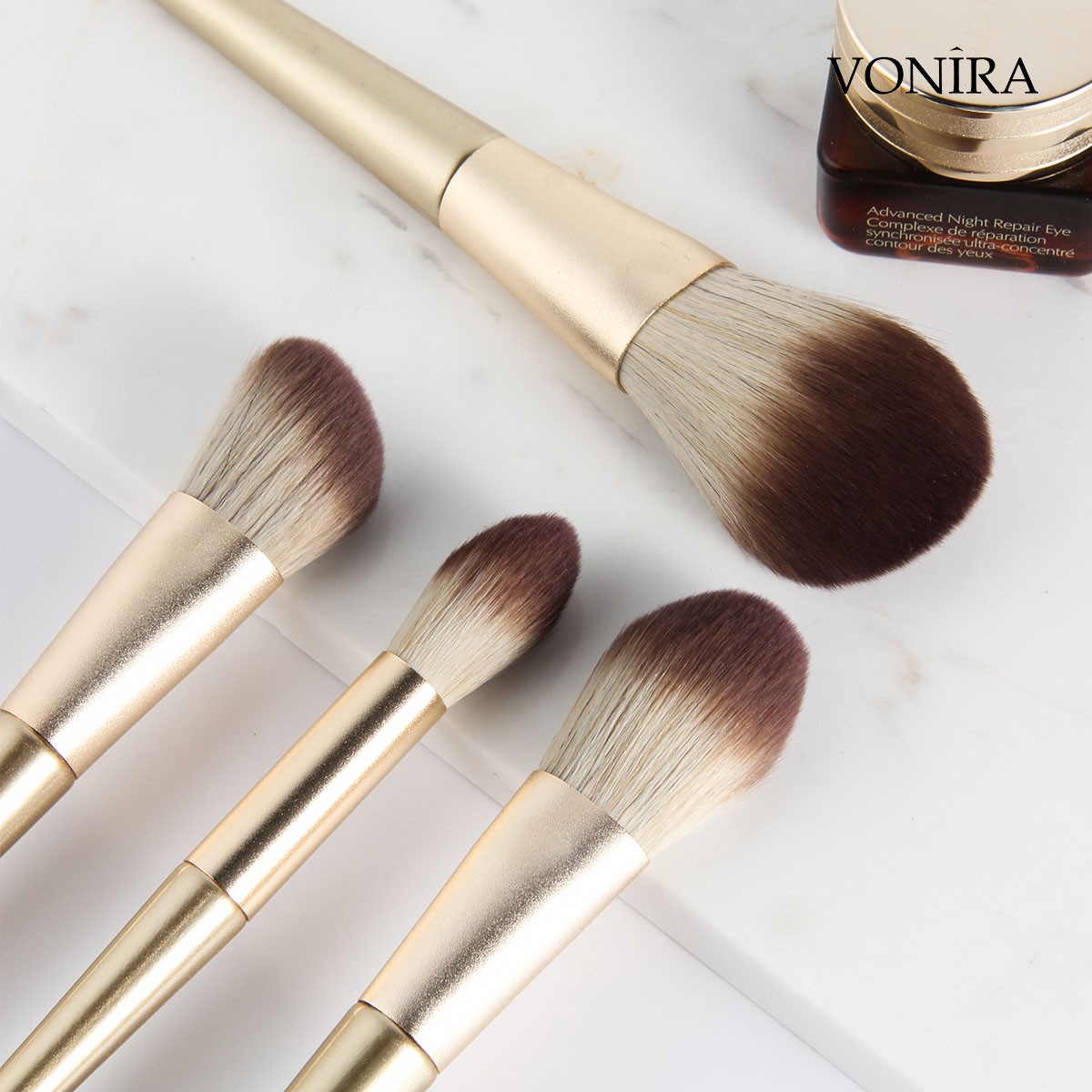 Vonira Beauty Fashion Holiday Season Gift Cosmetic Brushes Set 12 Pieces