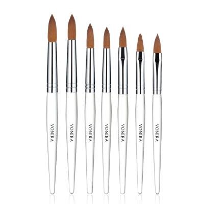 Vonira Beauty Faux Kolinsky Professional Acrylic Nail Art Brushes Oval #8 #10 #12 Round #14 #16 #18 #20 Custom Private Label