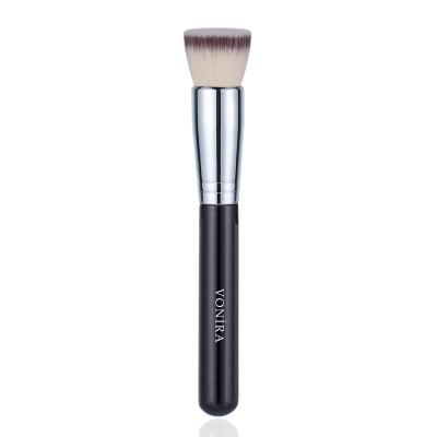 Vonira Beauty Flat Foundation Bronzer Buffing Brush With Silver Copper Ferrule Black Handle Custom Private Label Service