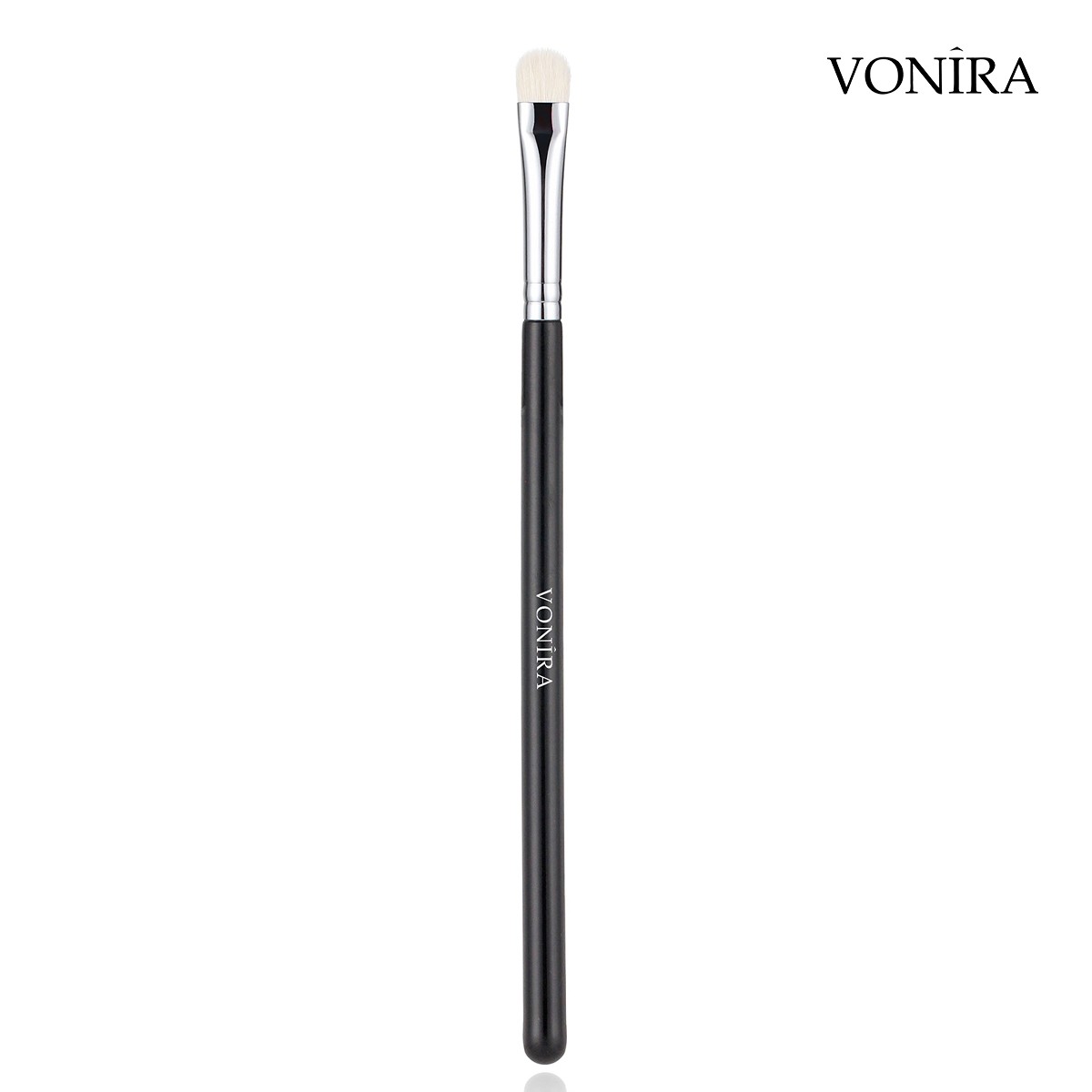 Vonira Beauty Flat Medium Eye Shadow Eye Shader Brush With Silver Copper Ferrule Black Handle Custom Private Label Service - Image 1