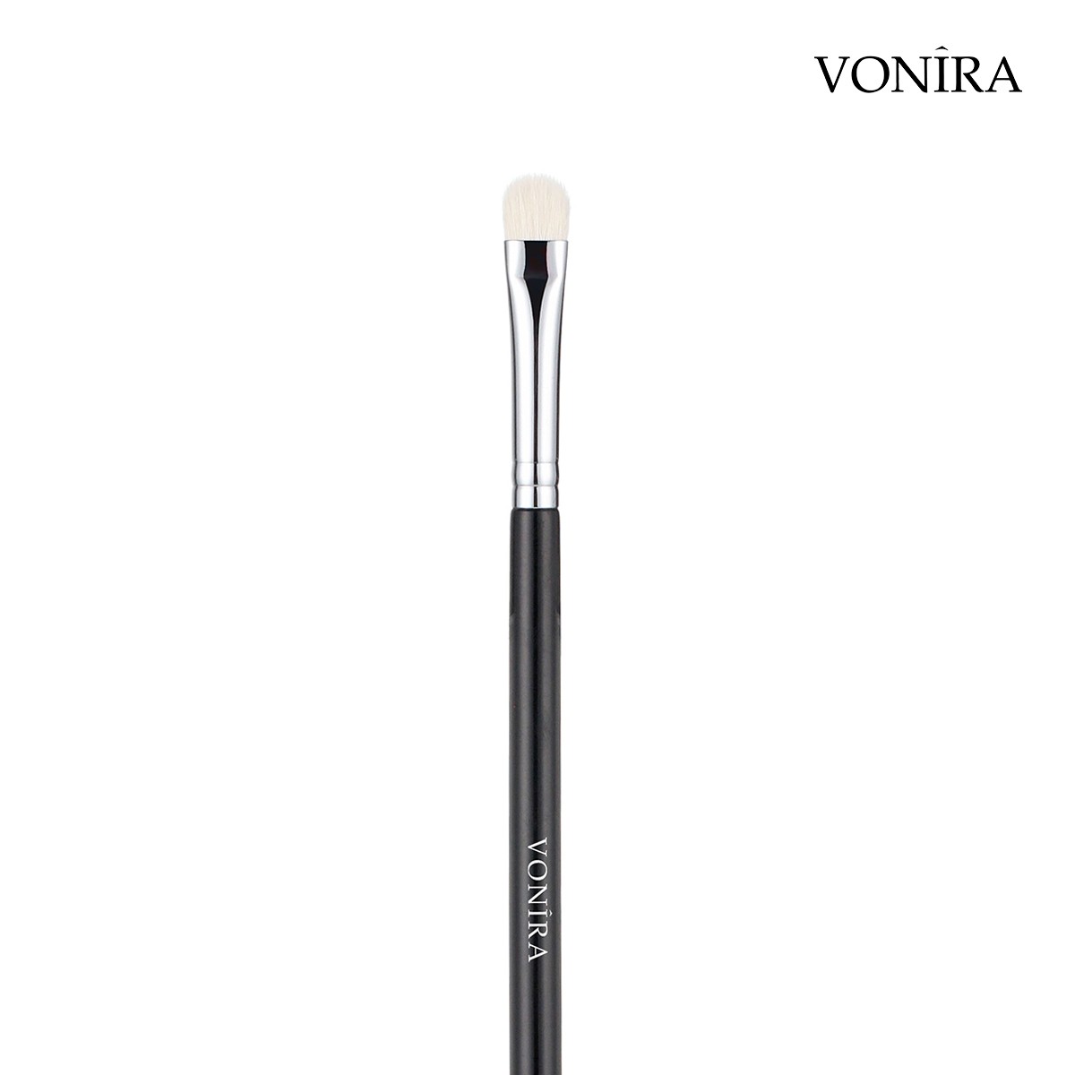 Vonira Beauty Flat Medium Eye Shadow Eye Shader Brush With Silver Copper Ferrule Black Handle Custom Private Label Service - Image 2