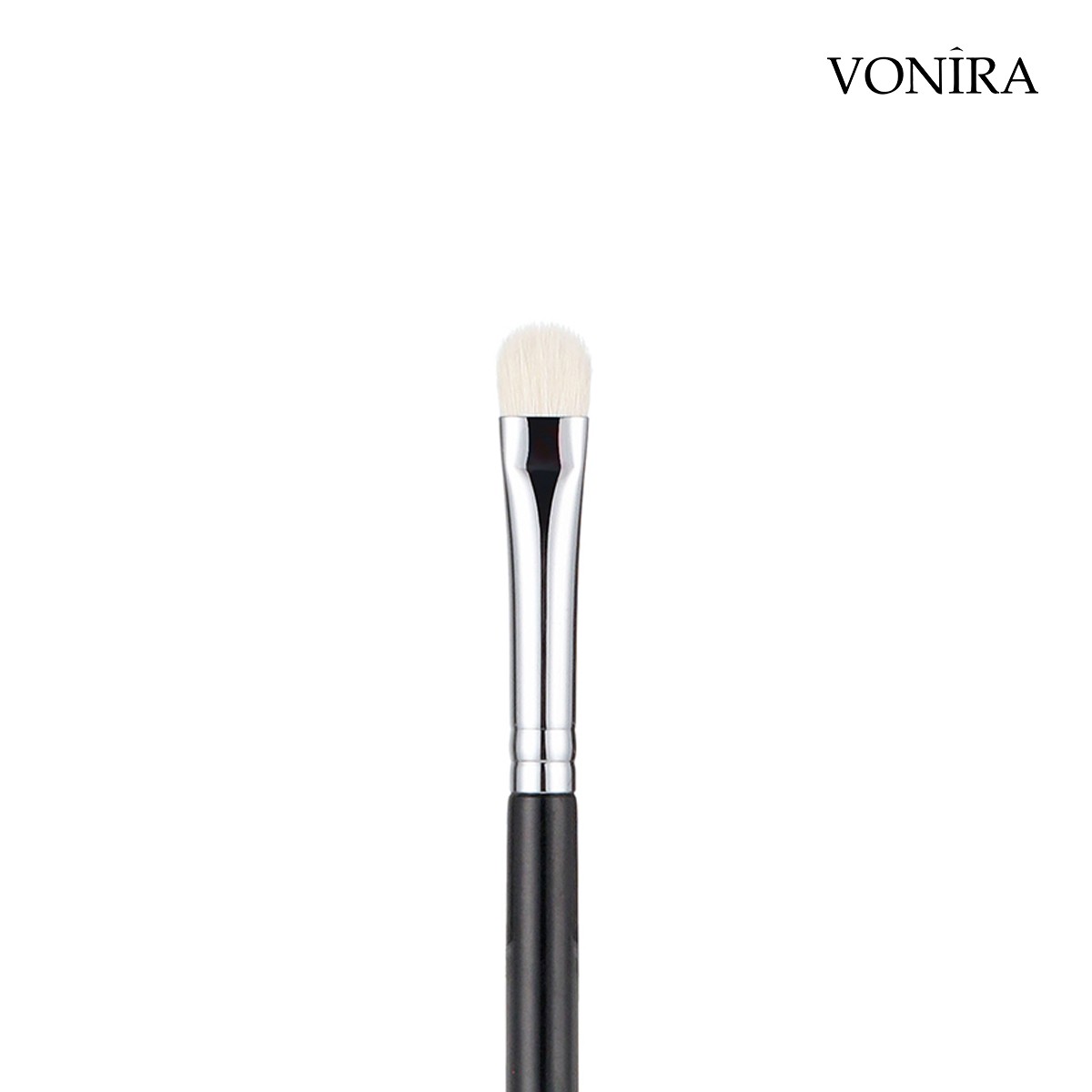 Vonira Beauty Flat Medium Eye Shadow Eye Shader Brush With Silver Copper Ferrule Black Handle Custom Private Label Service - Image 3