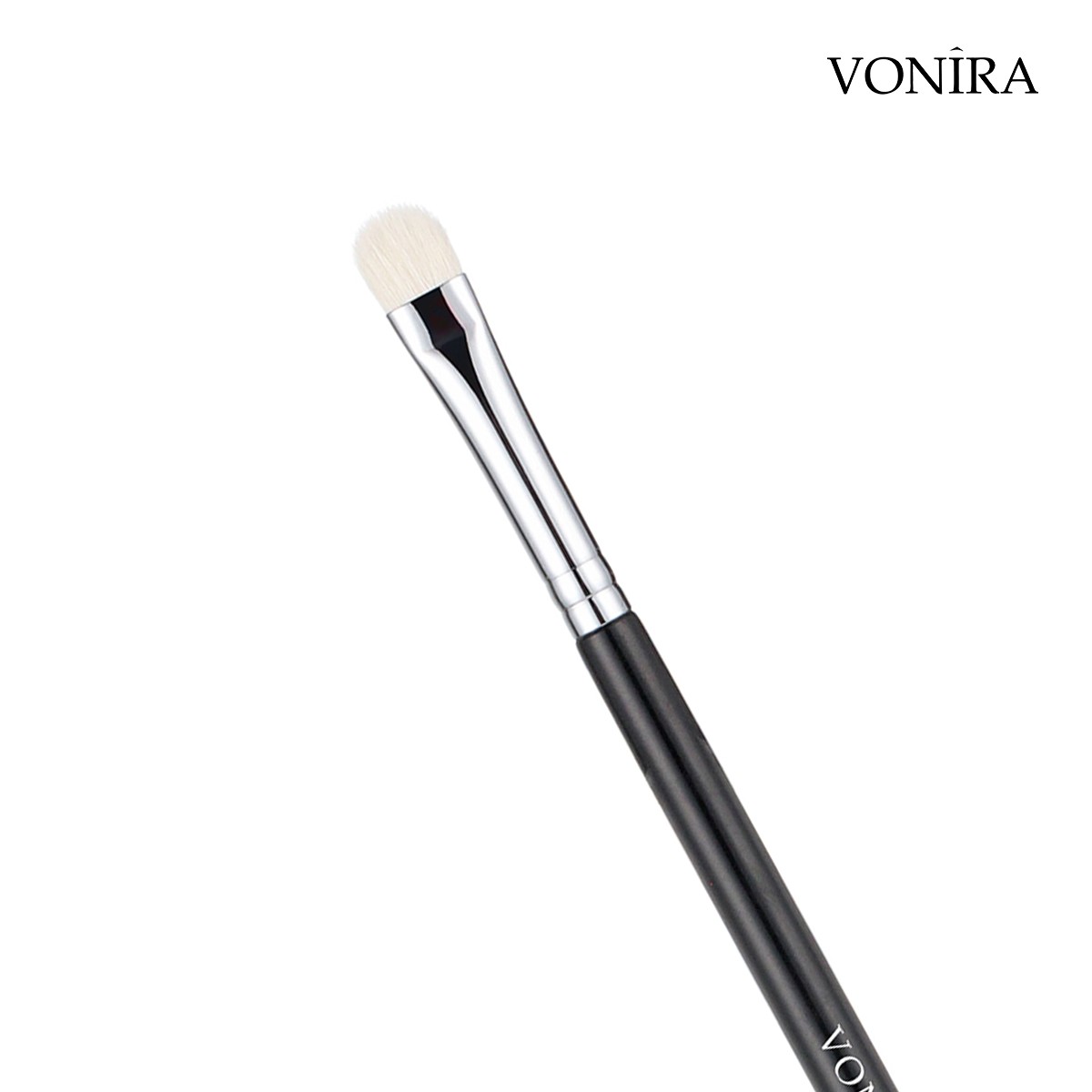Vonira Beauty Flat Medium Eye Shadow Eye Shader Brush With Silver Copper Ferrule Black Handle Custom Private Label Service - Image 4