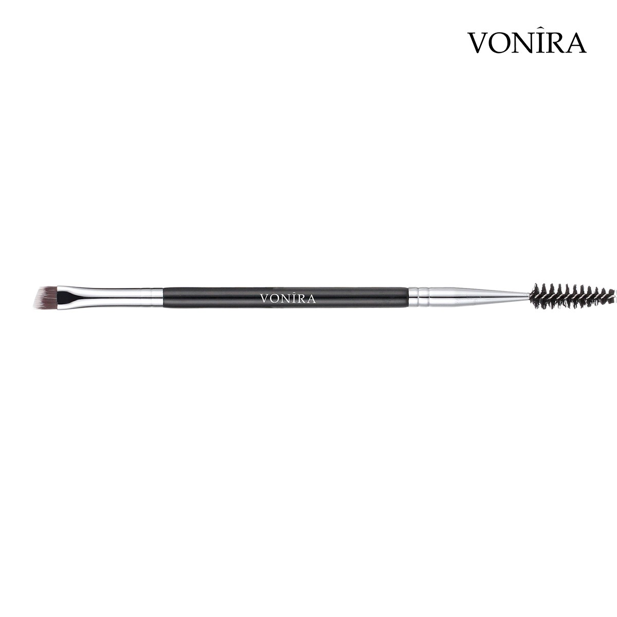 Vonira Beauty High Quality Double Ended Eyebrow Brush Copper Ferrule Custom Private Label Dual End Cosmetic Brush