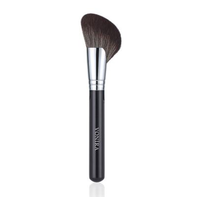 Vonira Beauty High Quality Makeup Contour Blush Brushes With Silver Brass Ferrule Black Handle Custom Private Label Service