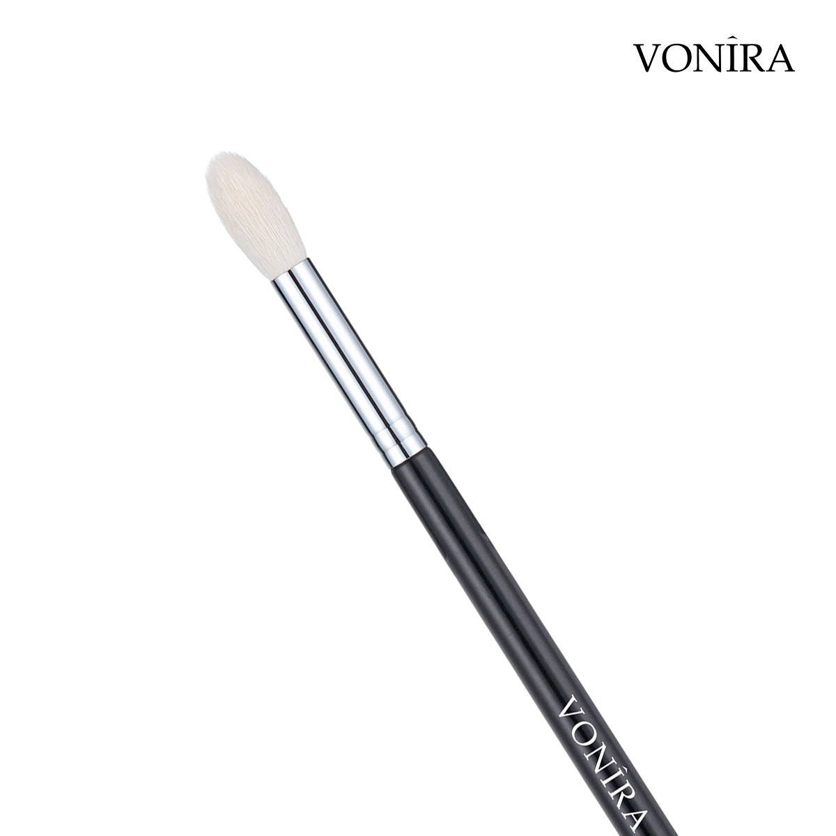 Vonira Beauty Lagre Eye Tapered Blending Brush Highlighter Brush With Silver Copper Ferrule Black Handle Custom Private Label Service