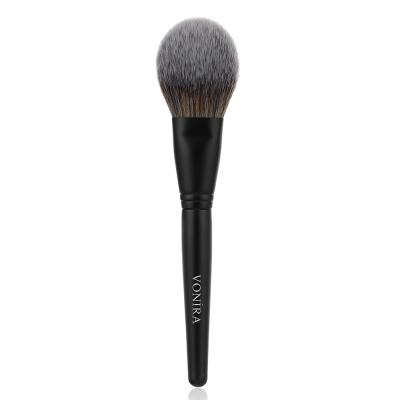 Vonira Beauty Large Tapered Loose & Pressed Face Makeup Powder Brush With Matte Black Copper Ferrule Wooden Handles