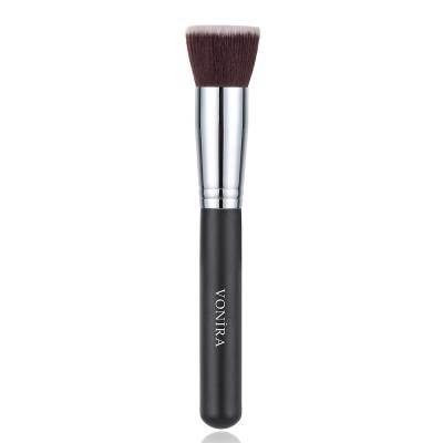 Vonira Beauty Liquid Cream Foundation Makeup Brushes Flat Top Kabuki With Silver Copper Ferrule Black Handle Custom Private Label Service