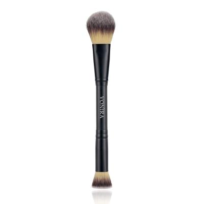 Vonira Beauty Luxury Dual Ended Blush Contour Makeup Brushes With Custom Private Label Logo Hot Foil Engraved Printing