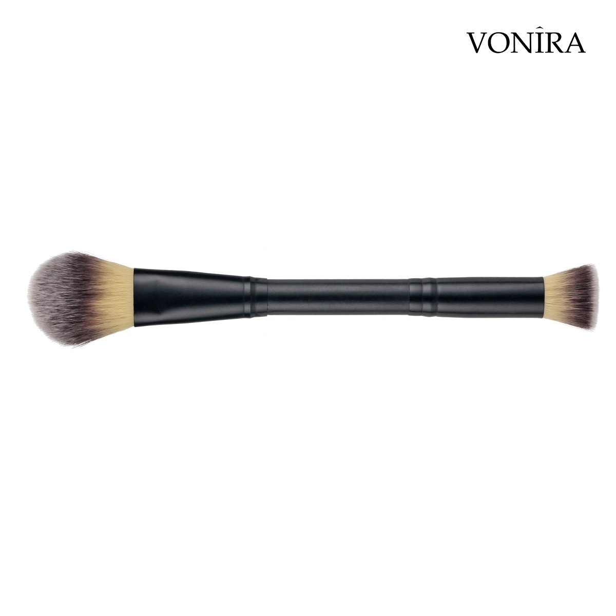 Vonira Beauty Luxury Dual Ended Blush Contour Makeup Brushes With Custom Private Label Logo Hot Foil Engraved Printing
