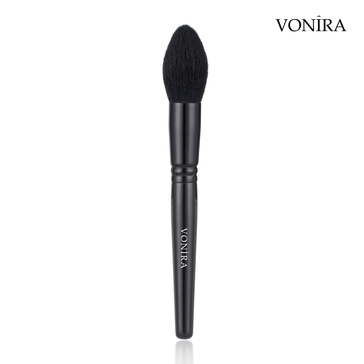 Vonira Beauty Luxury Large Tapered Face Brush With Matte Black Copper Ferrule Handle Custom Private Label Makeup Brushes