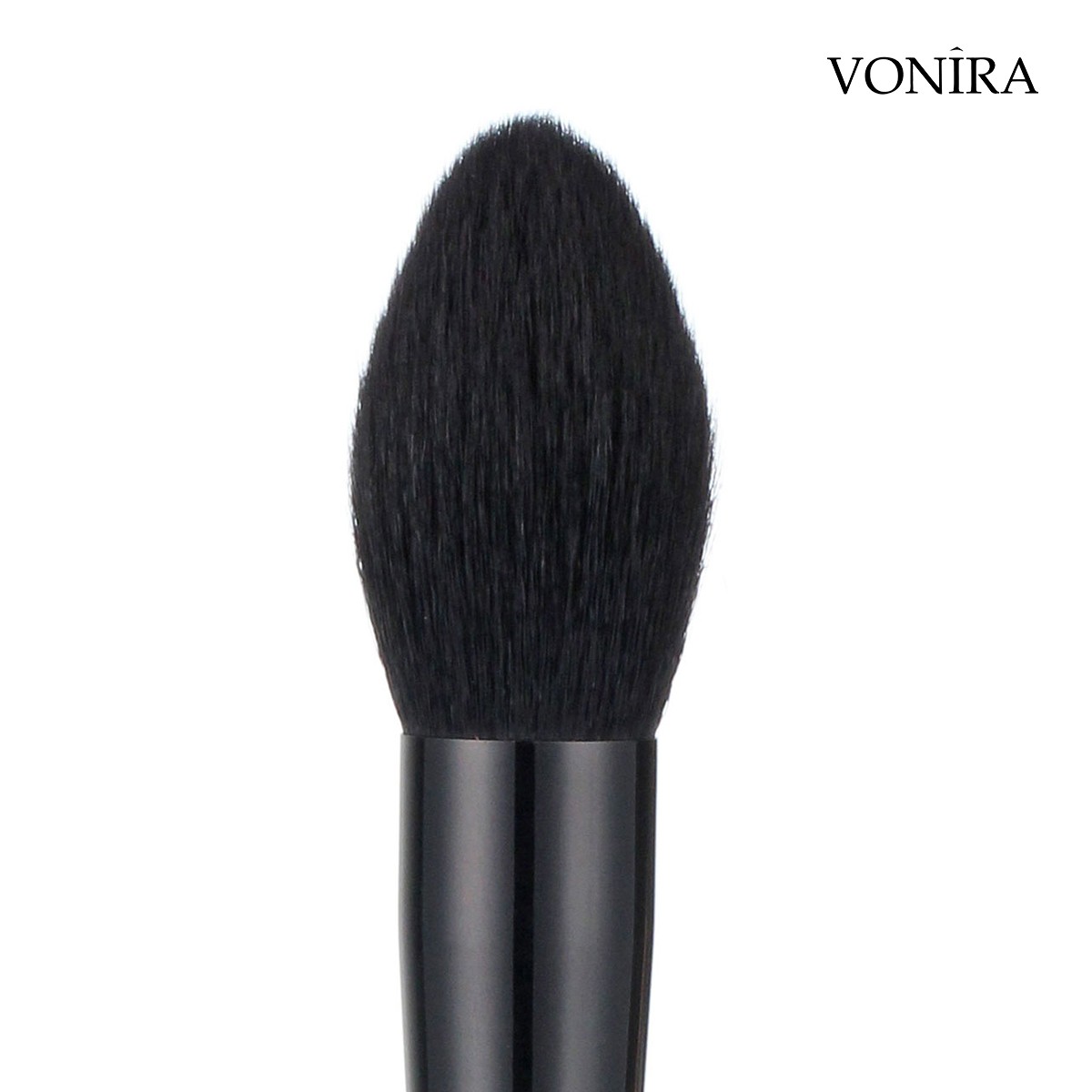 Vonira Beauty Luxury Large Tapered Face Brush With Matte Black Copper Ferrule Handle Custom Private Label Makeup Brushes