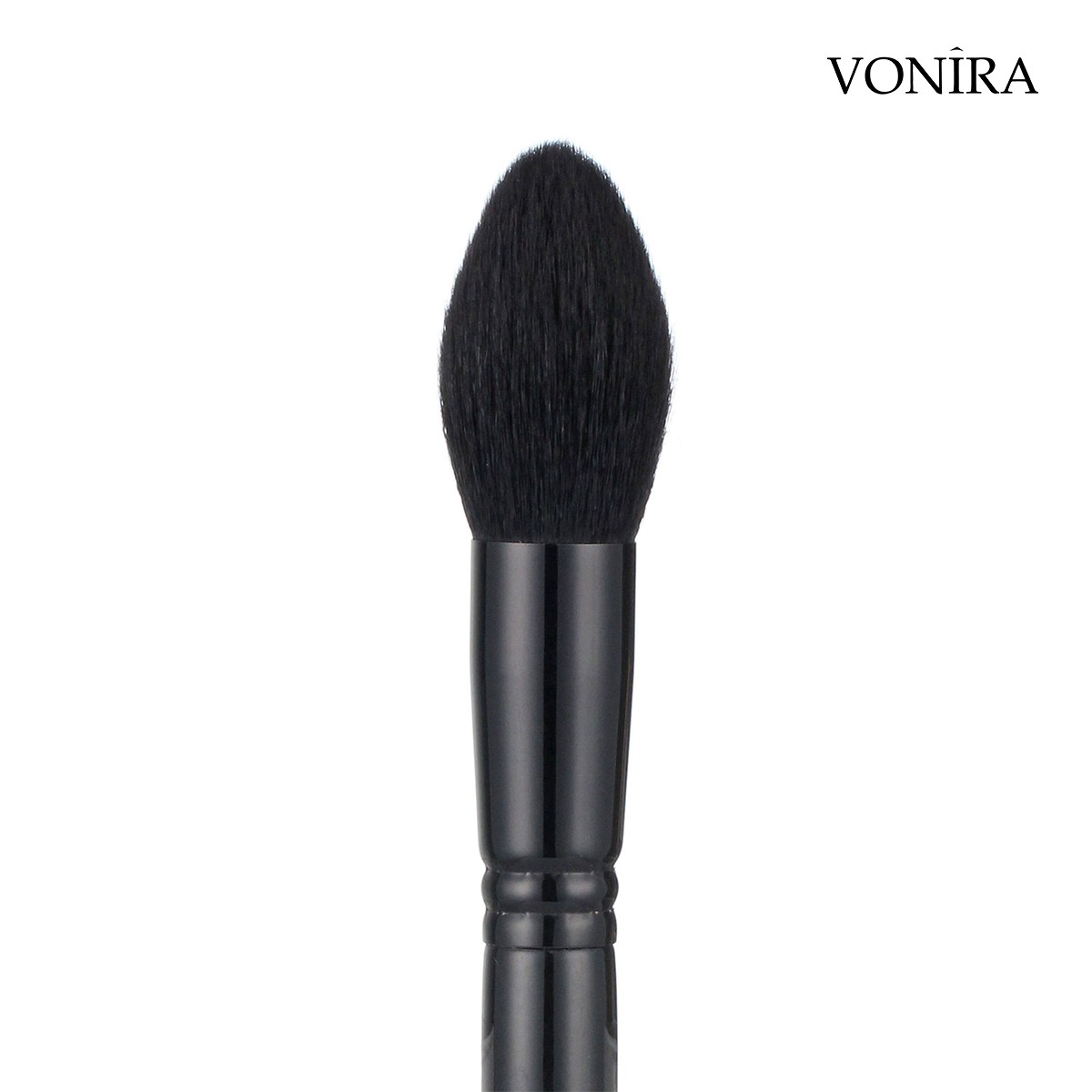 Vonira Beauty Luxury Large Tapered Face Brush With Matte Black Copper Ferrule Handle Custom Private Label Makeup Brushes