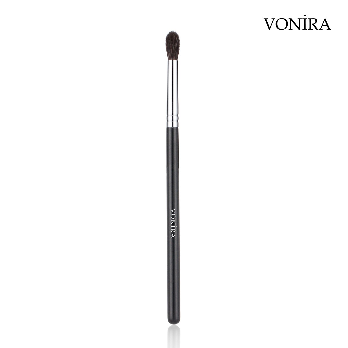 Vonira Beauty Luxury Makeup Artist 100% Pure Squirrel Hair Tapered Blending Brushes With Silver Copper Ferrule Black Handle Custom Private Label