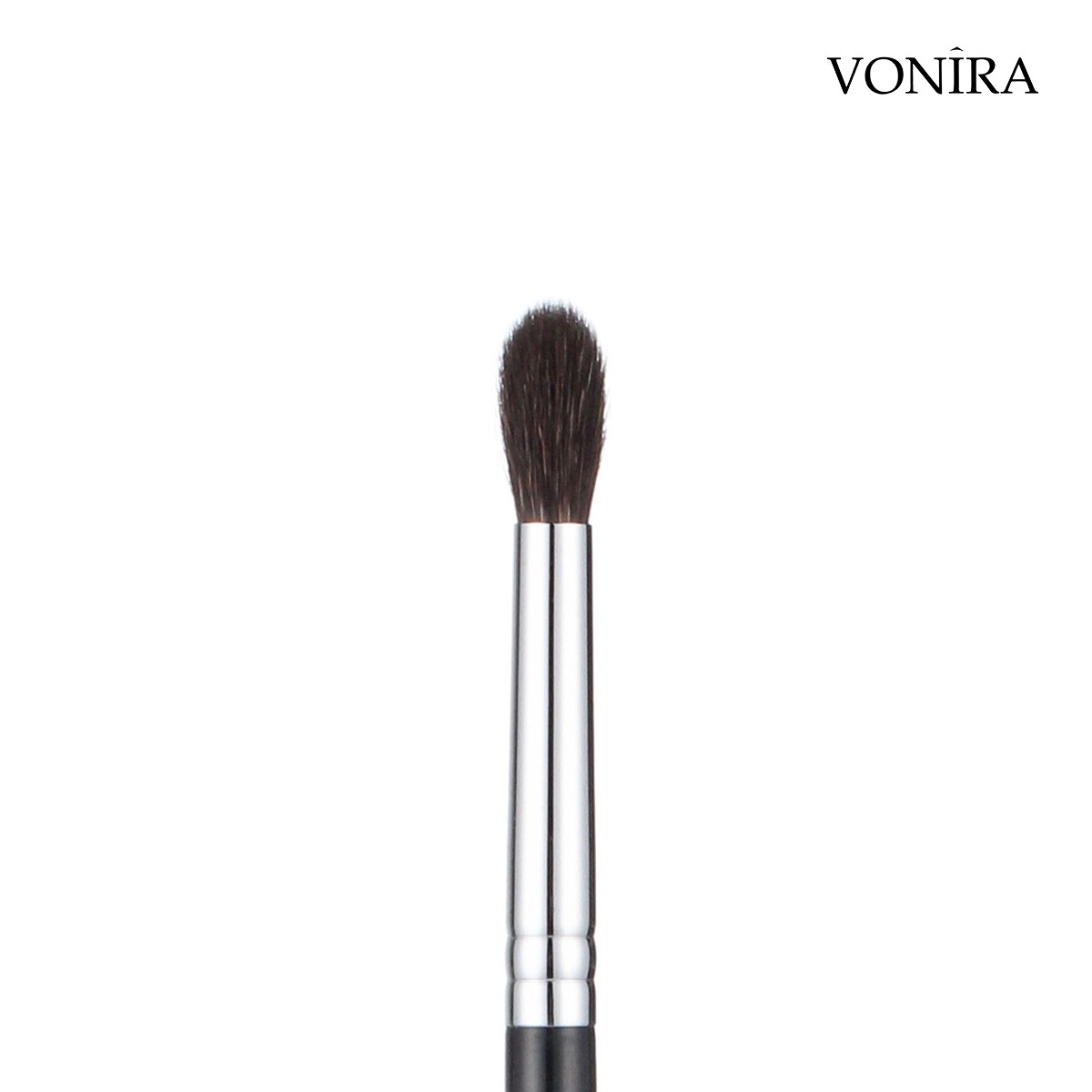 Vonira Beauty Luxury Makeup Artist 100% Pure Squirrel Hair Tapered Blending Brushes With Silver Copper Ferrule Black Handle Custom Private Label