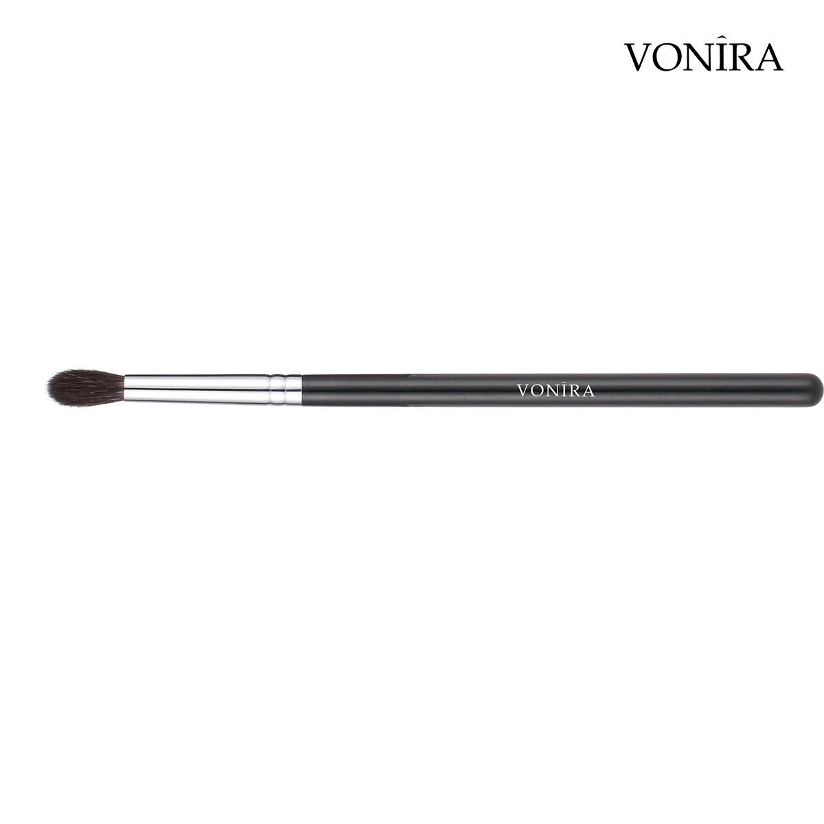 Vonira Beauty Luxury Makeup Artist 100% Pure Squirrel Hair Tapered Blending Brushes With Silver Copper Ferrule Black Handle Custom Private Label