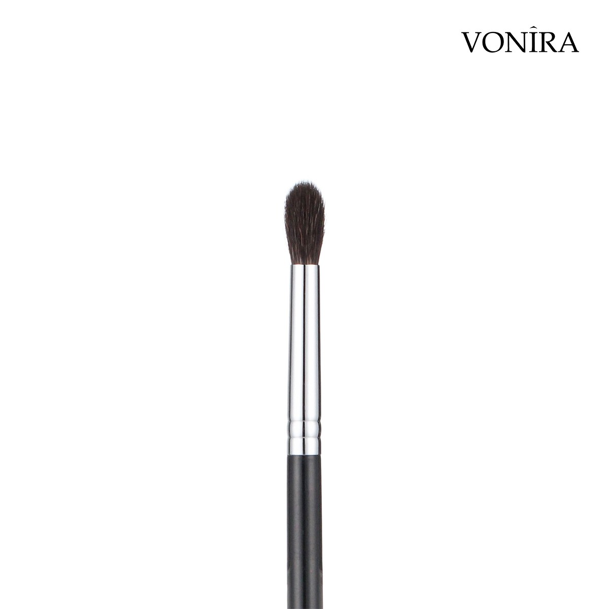 Vonira Beauty Luxury Makeup Artist 100% Pure Squirrel Hair Tapered Blending Brushes With Silver Copper Ferrule Black Handle Custom Private Label