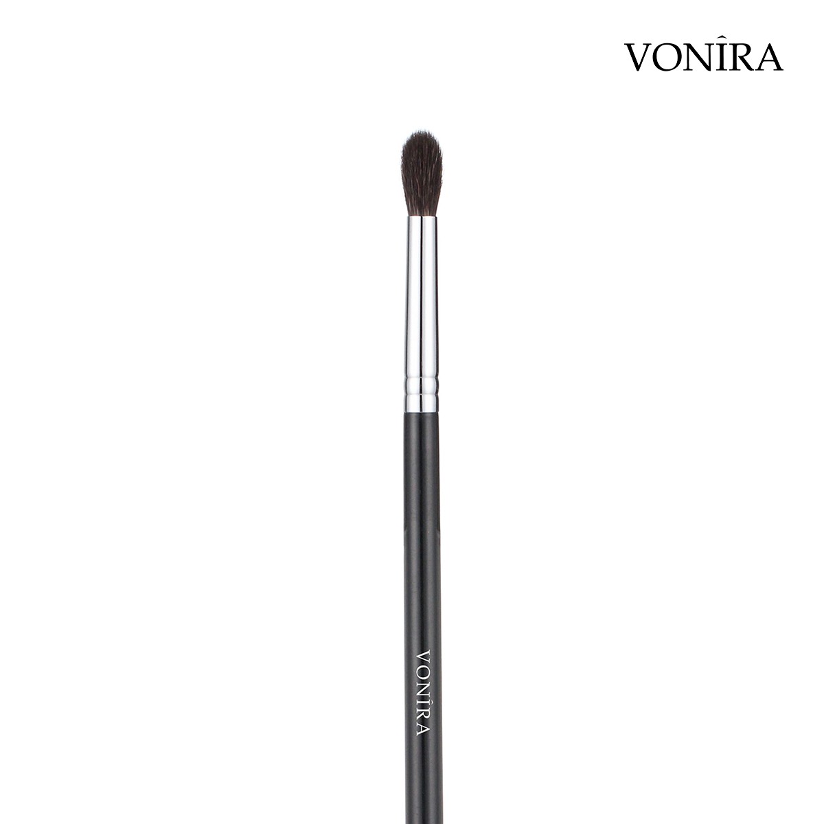 Vonira Beauty Luxury Makeup Artist 100% Pure Squirrel Hair Tapered Blending Brushes With Silver Copper Ferrule Black Handle Custom Private Label