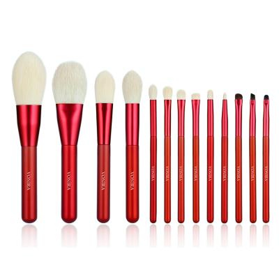 Vonira Beauty Luxury Metalic Red Handle Makeup Artist Makeup Brushes Set Wholesa