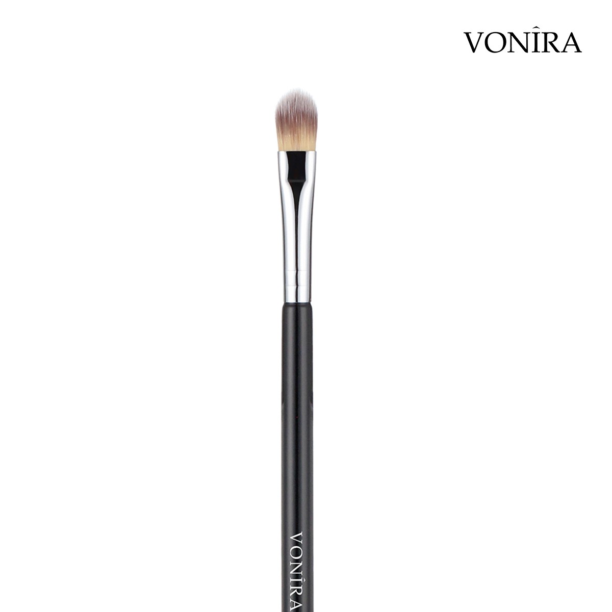 Vonira Beauty Makeup Artist Favorite Concealer Brush With Silver Copper Ferrule Black Handle Custom Private Label - Image 2