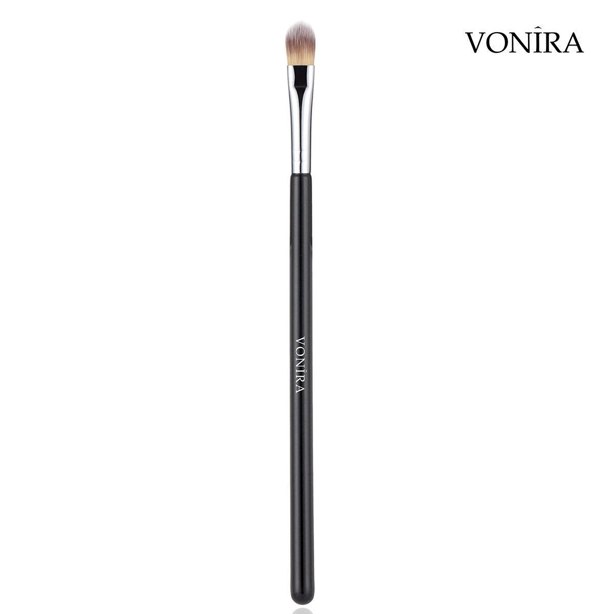 Vonira Beauty Makeup Artist Favorite Concealer Brush With Silver Copper Ferrule Black Handle Custom Private Label - Image 3