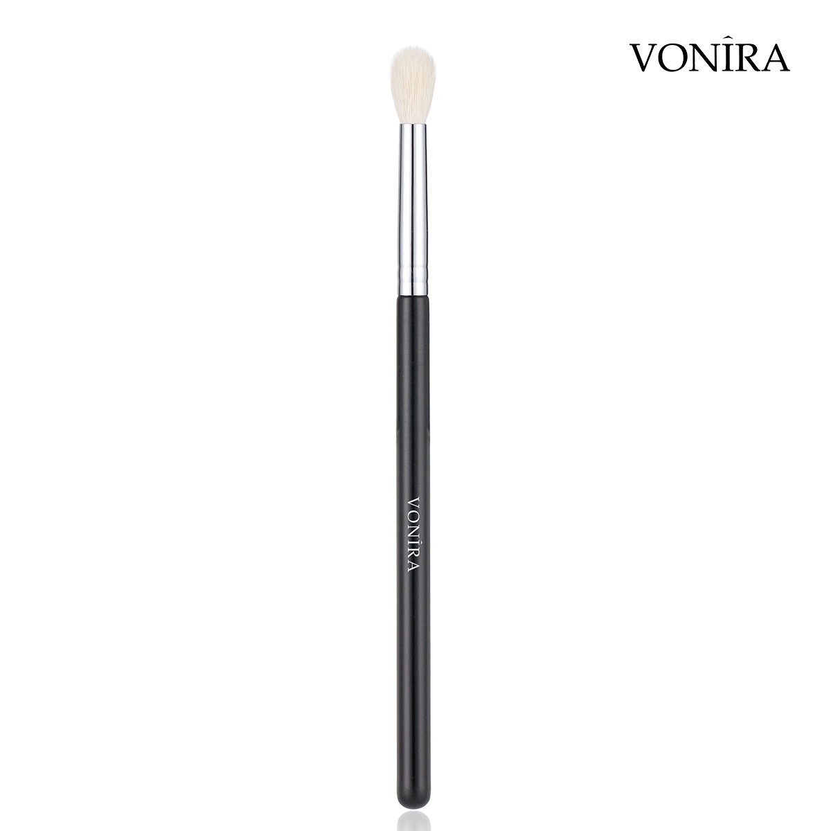 Vonira Beauty Makeup Natural White Goat Hair Fluffy Rounded Eye Blending Brush With Brass Ferrule Private Label Name - Image 3