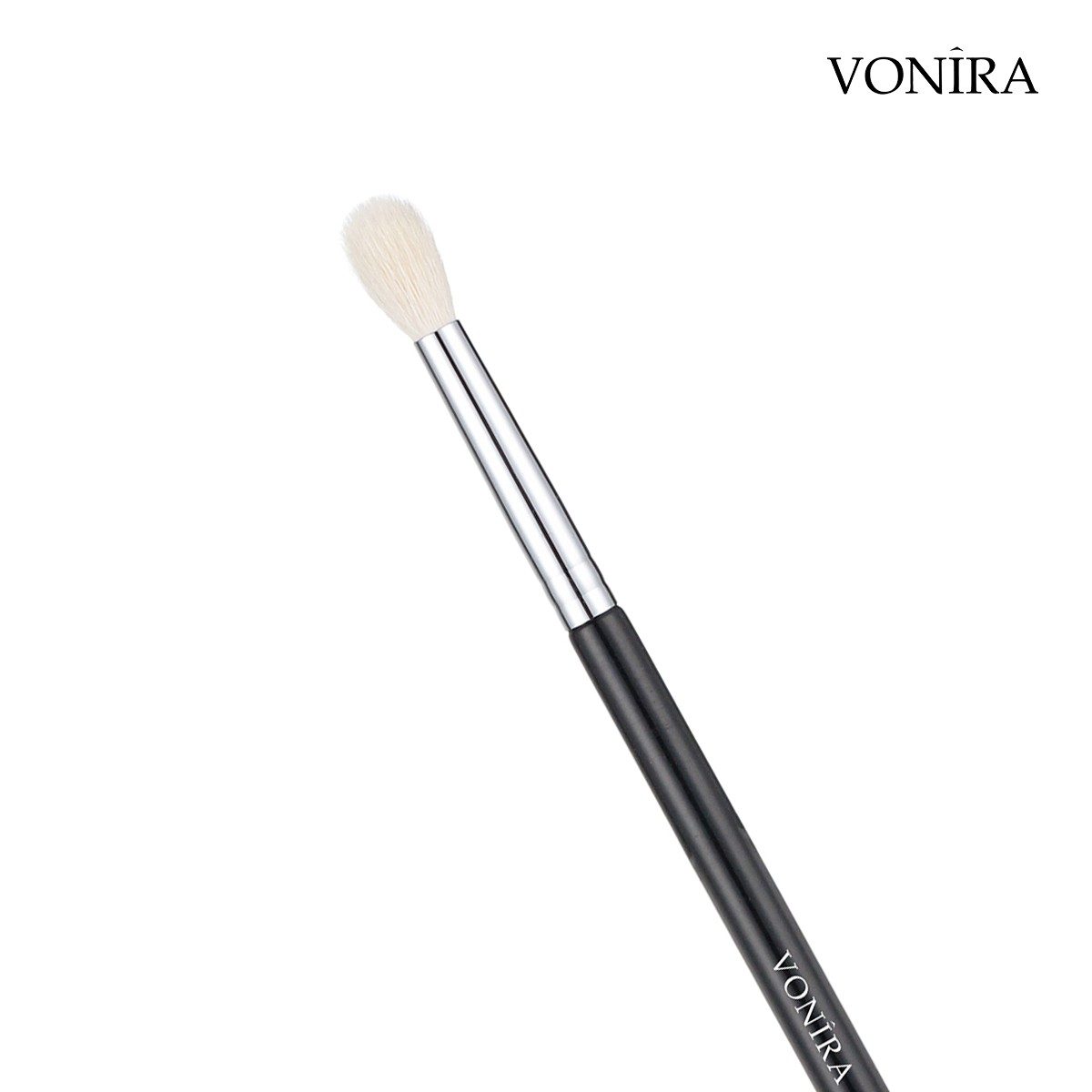 Vonira Beauty Makeup Natural White Goat Hair Fluffy Rounded Eye Blending Brush With Brass Ferrule Private Label Name - Image 4