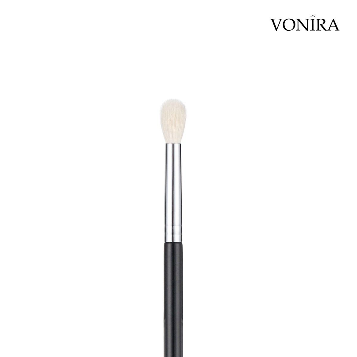 Vonira Beauty Makeup Natural White Goat Hair Fluffy Rounded Eye Blending Brush With Brass Ferrule Private Label Name - Image 5