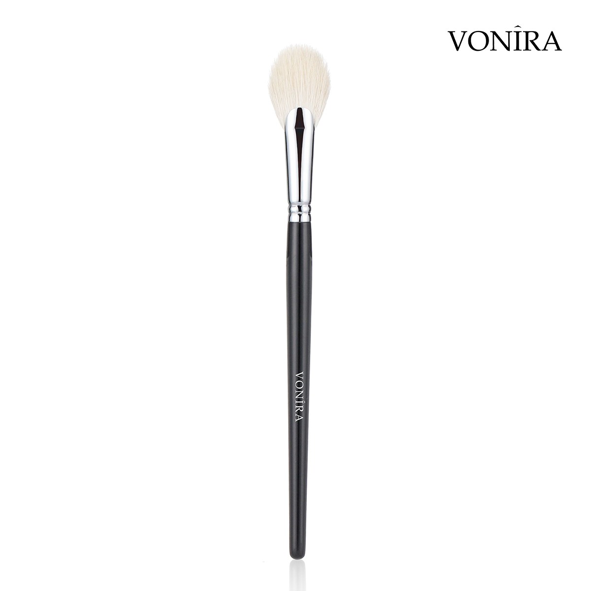 Vonira Beauty Makeup Oval Tapered Fan Highlighting Brush With Silver Copper Ferrule Custom Private Label Service