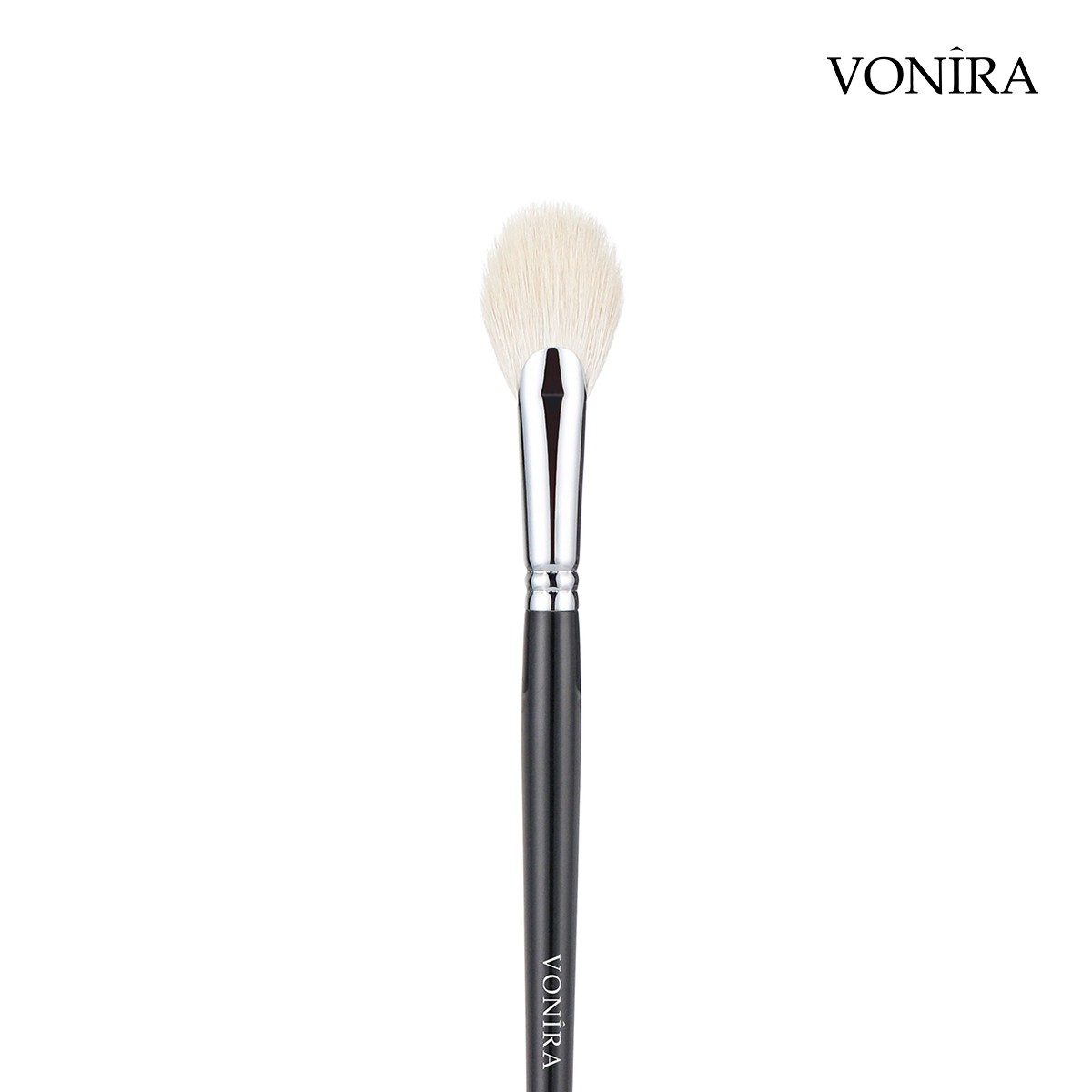 Vonira Beauty Makeup Oval Tapered Fan Highlighting Brush With Silver Copper Ferrule Custom Private Label Service