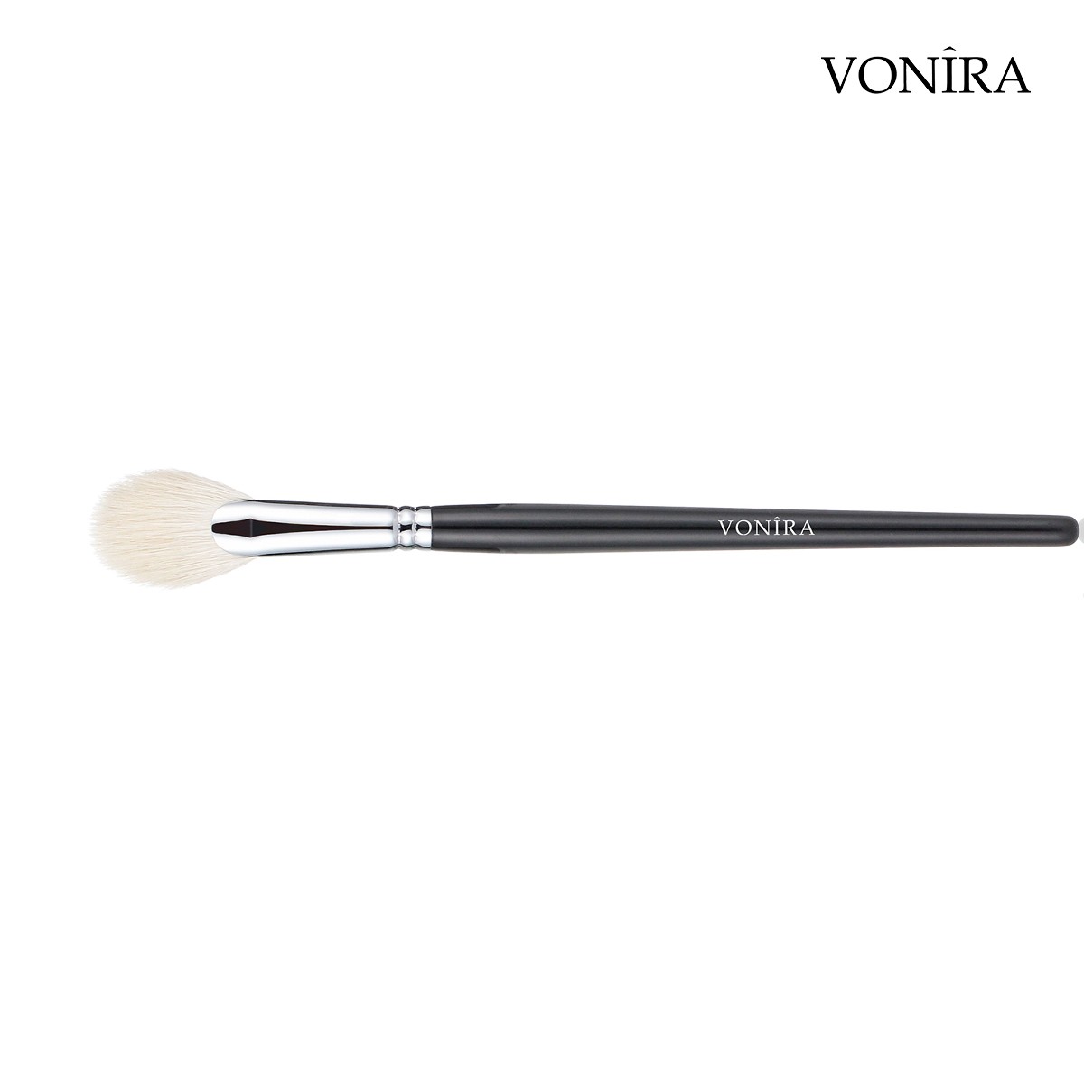 Vonira Beauty Makeup Oval Tapered Fan Highlighting Brush With Silver Copper Ferrule Custom Private Label Service