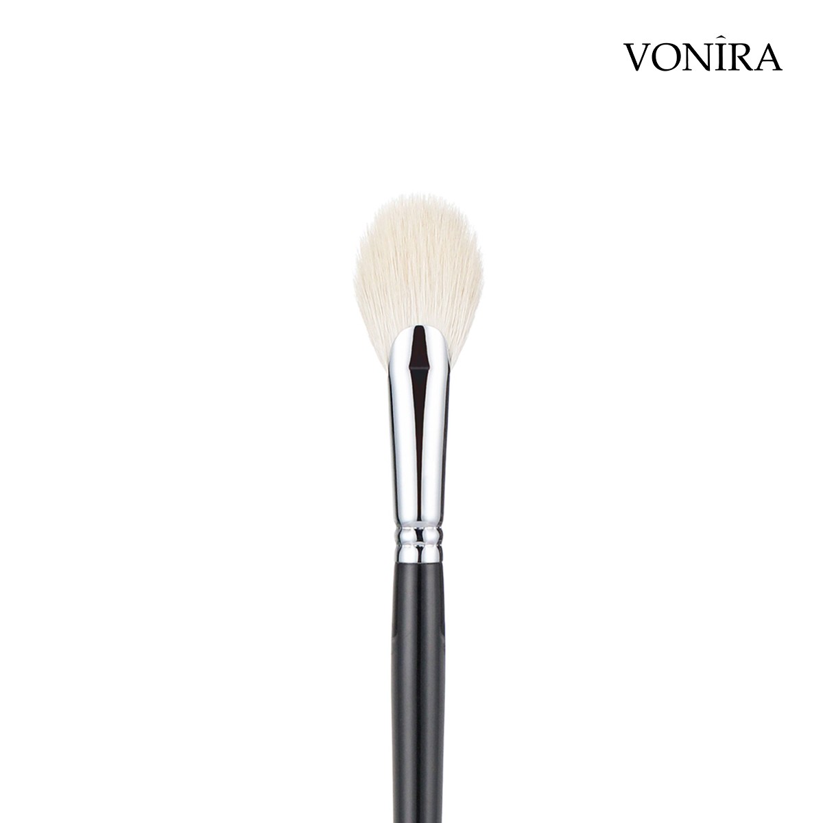 Vonira Beauty Makeup Oval Tapered Fan Highlighting Brush With Silver Copper Ferrule Custom Private Label Service