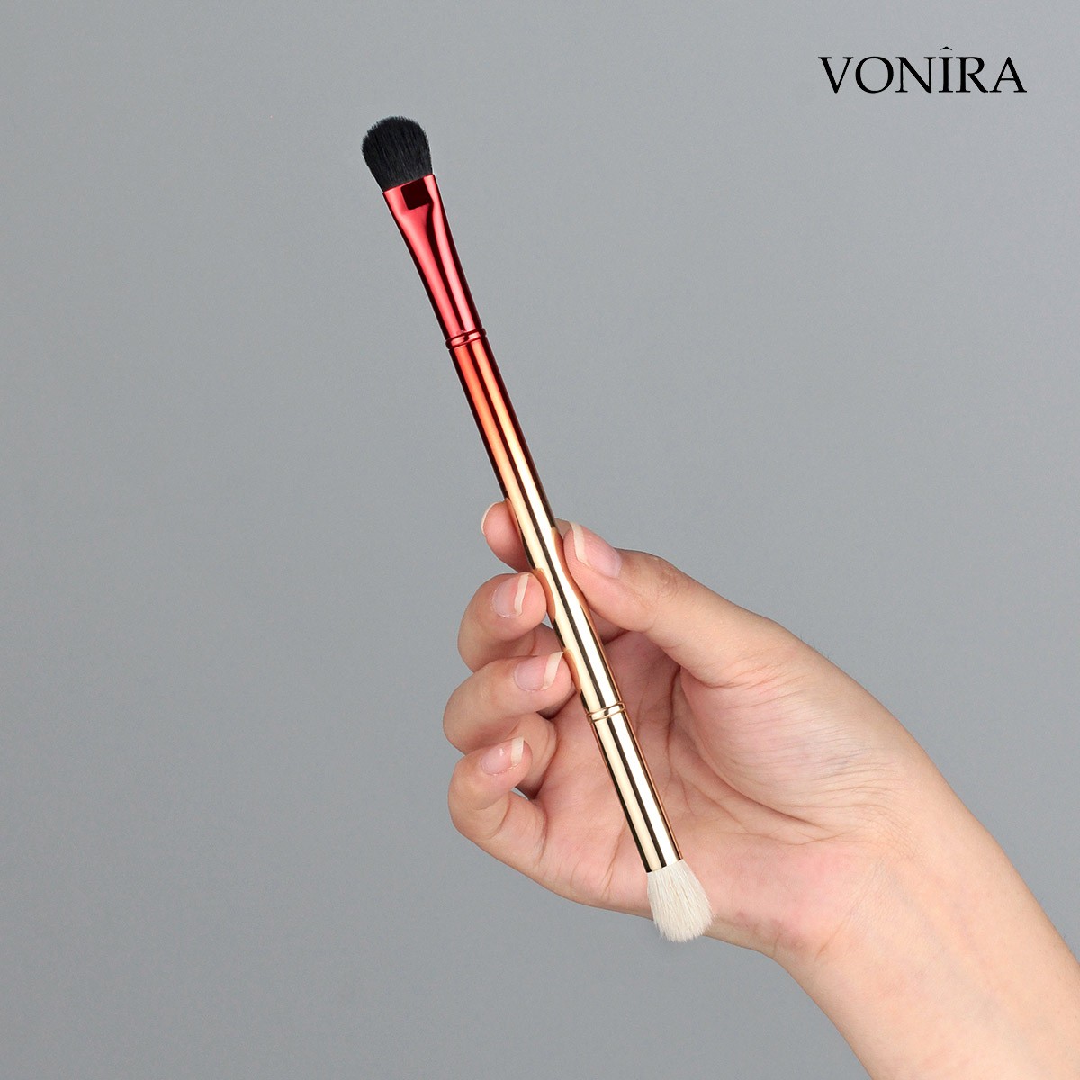 Vonira Beauty Manufacturer OEM Double Ended Eyeshadow Blending Makeup Brushes With Custom Logo Name Private Label Wholesale