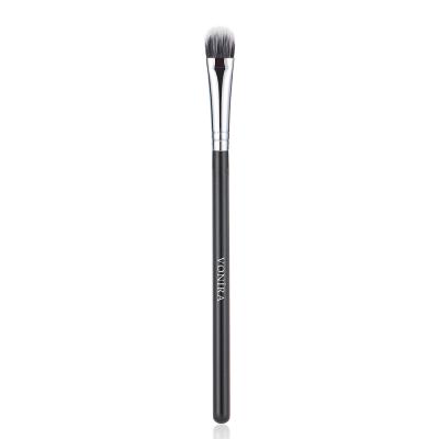 Vonira Beauty OEM Wholesale Medium Duo Fiber Cream Eye Shadow Brush With Silver Copper Ferrule Black Handle Custom Private Label Service