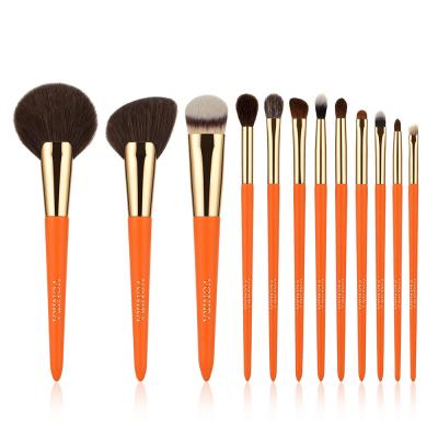 Vonira Beauty Factory Orange Series Cosmetic Brush Set 12 Essential Pieces to Your Kit for Flawless Full-face Makeup Application