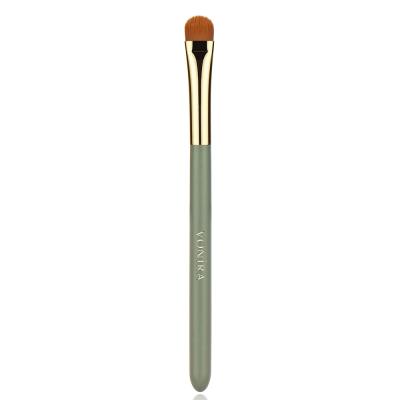 Vonira Beauty Perfect Flat Cream Eye Shadow Base Brush Cut Crease with Gold Copper Green Wood Handle Custom Private Label