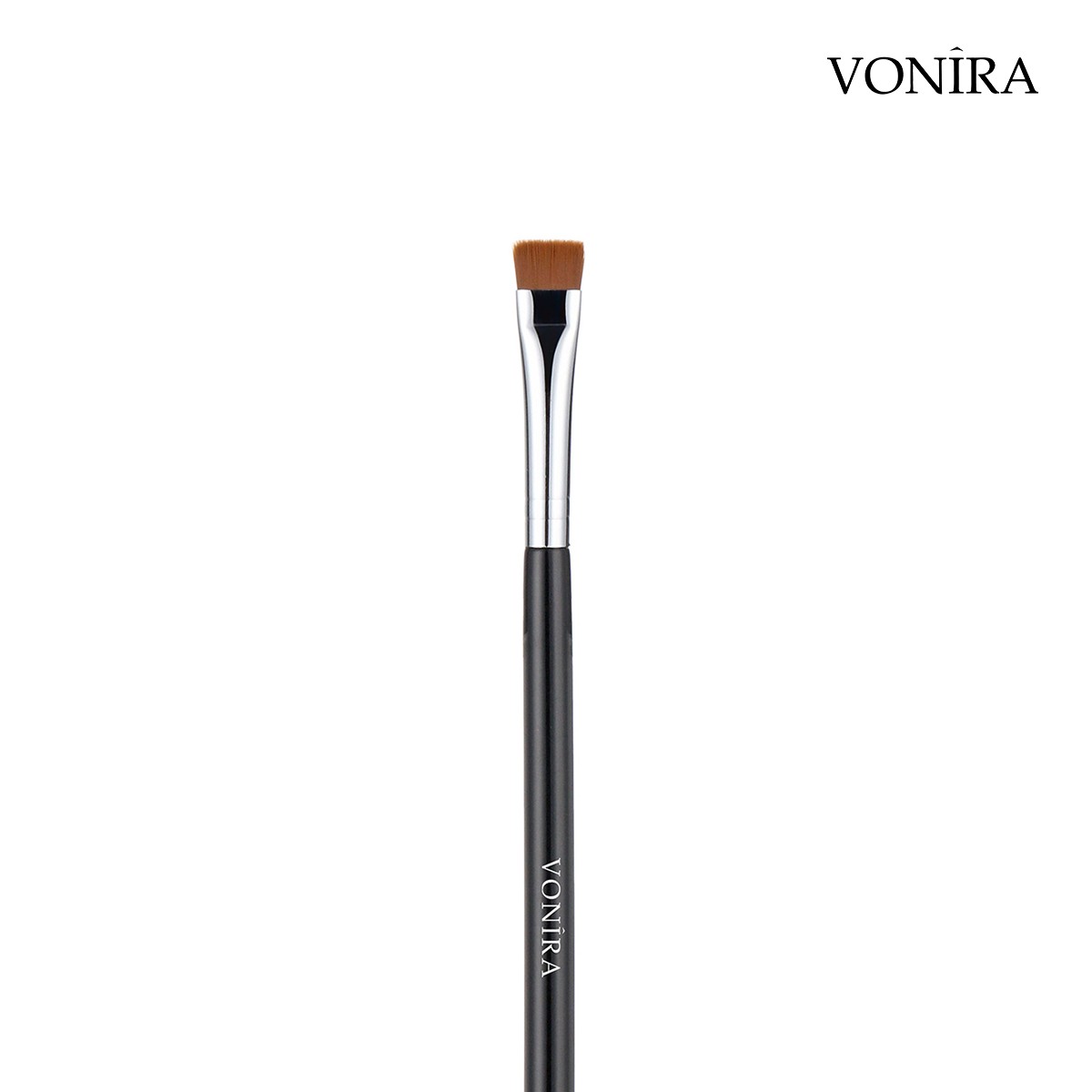Vonira Beauty Precision Flat Sharp Firm Eyeliner Brush With Silver Copper Ferrule Black Handle Custom Private Label Service - Image 2